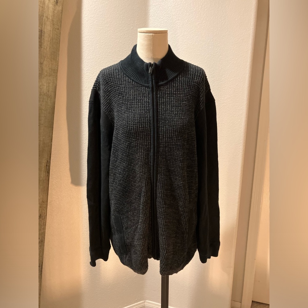 Long Sleeve Kint Zipper Sweater XL